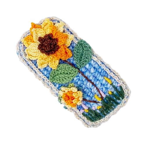 Coolideas handmade micro-hook crocheted hair barrettes yarn Handcrafted fine crocheted