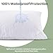 CoolShields Premium 100% Cotton Waterproof Pillow Protectors with Zipper, Breathable & Noiseless, Hypoallergenic Soft Skin-Friendly Surface for All-Night Comfort, Queen Size - 20”x30” (2 Pack)
