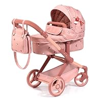 Bayer Design 17026AA Puppenwagen Xeo mit Tasche, höhenverstellbarer Griff, Schwenkschieber, wandelbar als Puppenjogger, bewegliche Vorderräder, integrierter Korb, Rosa