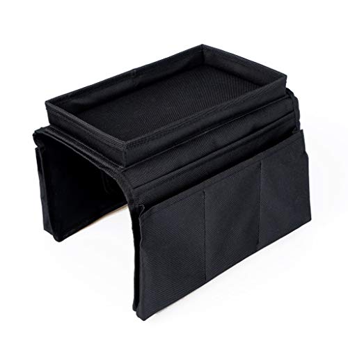 Balvi Organizer da bracciolo del Divano Sofa Master Colore Nero con 6 Tasche e Vassoio Poliestere