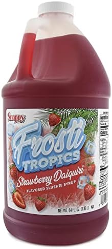 Snappy Frosti Tropics Strawberry Daiquiri Slushie Mix, Slushie Syrups for Machine, Granita Slushy Syrup, Drink Mixers for Cocktails, Slushy Drink Mixes for Alcohol, 1/2 Gallon