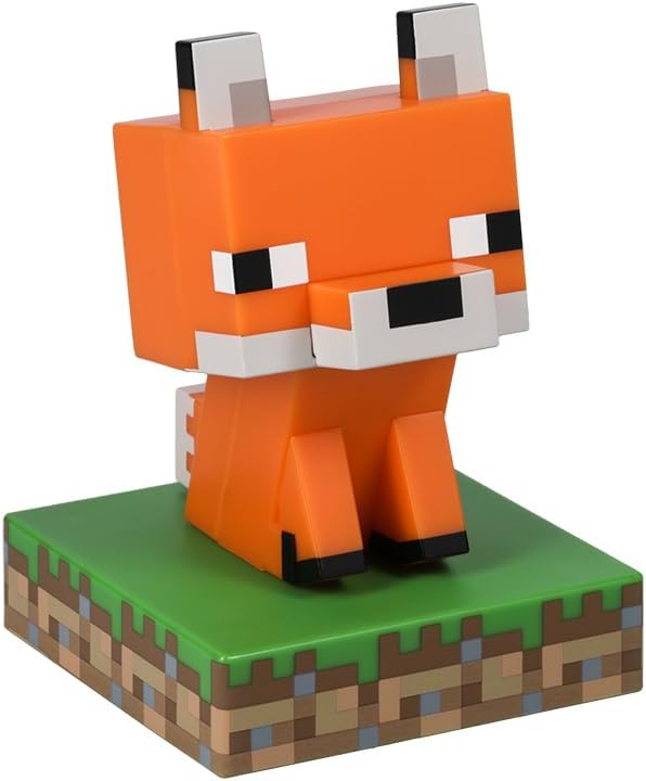Paladone Minecraft Officially Licensed Fox Free Standing Desk Light, Gaming Room Decor and Merchandise for Boys and Girls, Nightlight Gift Accessory for Playroom and Bedroom