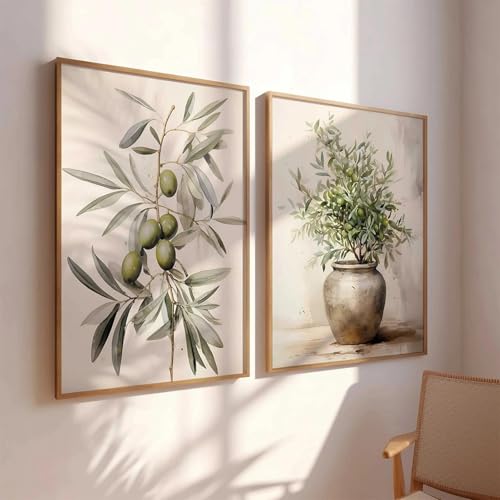 Affiche olive aquarelle ZHAOLIN 70x90 cm avec 2 cadres