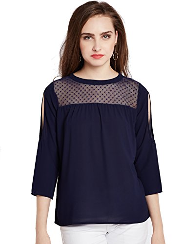 Image of RARE Women Navy Blue Solid Top