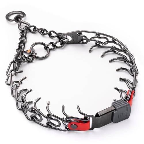 Herm Sprenger black stainless steel dog collar with short links