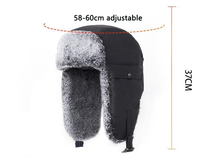 Cappello da trapper invernale unisex da uomo Cappello caldo da donna Spessa morbida protezione per le orecchie con paraorecchie in morbida pelliccia sintetica per pattinaggio all'aperto, sci o