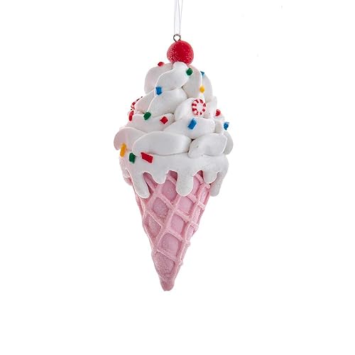 Kurt Adler 4.5" Claydough Ice Cream Cone Ornament Style B