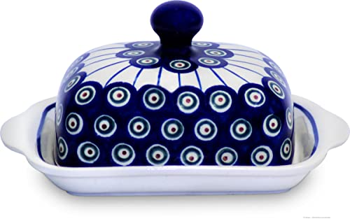 Original Bunzlauer Keramik Butterdose eckig für 1 Stück Butter (250g) Dekor 8 Cover