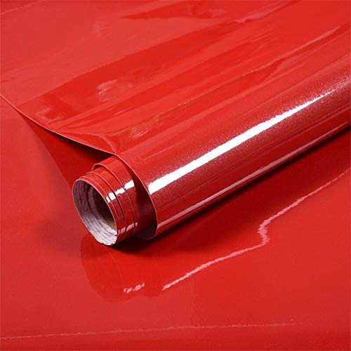 Papel Adhesivo para Muebles Rojo 40cm X 3m Vinilo Pegatina Autoadhesivo Decoración De La Pared Gabinetes De Cocina Escritorio Cajón DIY Pegatina (Rojo)
