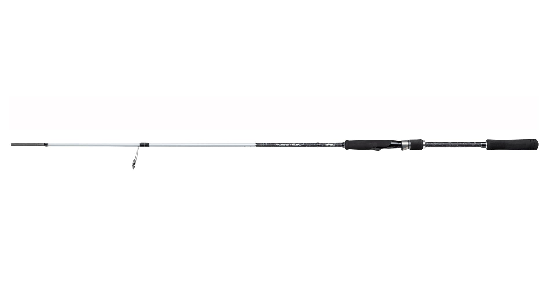 Mitchell Tanager - Caña giratoria de Agua Salada, carbón Sensible y Sensible, guías Tipo K a Prueba de Agua Salada, Pesca de señuelo, Spinning para lubina, pez Azul, Wrasse, Plata/Negro