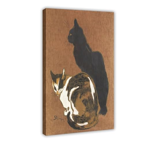 Toile deux chats de Steinlen pour décoration murale de bureau élégante et salon chaleureux