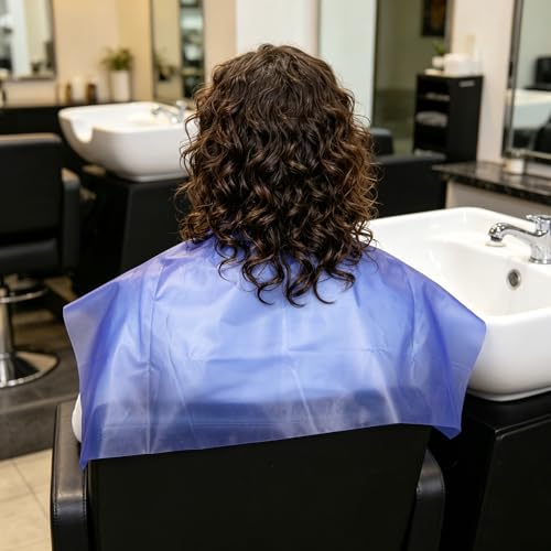 3 capas impermeables para corte de cabello moradas reutilizables miniatura 5