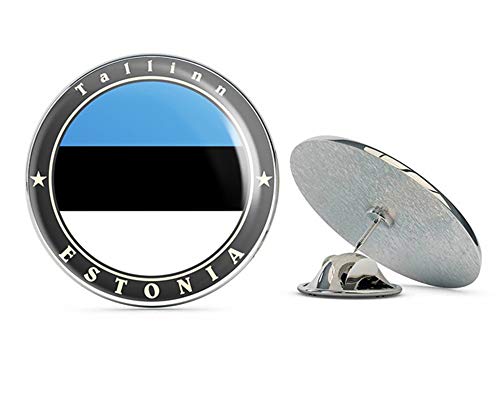 Tallinn Estonia Flag Round Metal 0.75