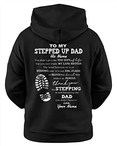 Personalized Stepped Up Dad Hoodie Shirt