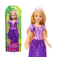 Mattel Disney Prinzessin Rapunzel Puppe, lange Haare zum Frisieren, beweglich, abnehmbare Schuhe und Diadem, Disney Geschenke, Spielzeug ab 3 Jahre, HLW03
