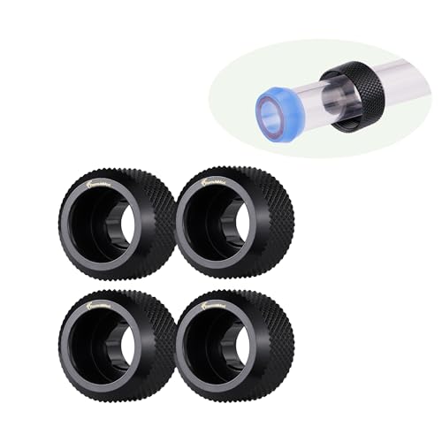 Formulamod G1/4” Thread Adapters For Rigid Tube Water Cooling,OD14mm 4 PCS Tube Fitting Water Cooling Kit