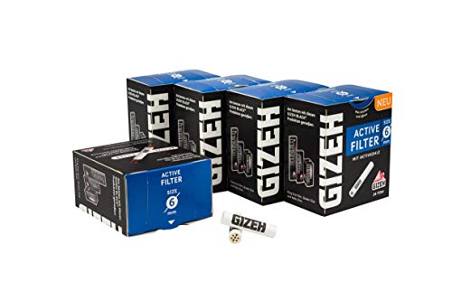 Gizeh Activ Filter Slim 5x34 Ø 6 mm - 170 stuks actieve koolfilter - Joint Tips - vervuilingsarme roken