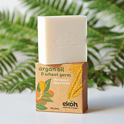 Argan Oil Solid Shampoo Bar With Conditioner - Natural, Eco Friendly, Sustainable, Plastic Free- Hair & Beard Wash Bar - Vegan Shampoo & Shaving Bar For Soft Silky Hair- 5Oz (1 Pack Up To 110 Uses) #TOP2