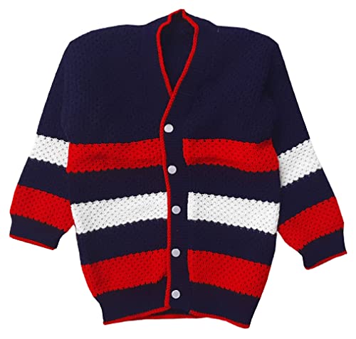 Image of little PANDA Unisex Baby Sweater Woollen Knitted Full Sleeves Sweater with Cap and Booties Set Woolen Sweater Baby Boys and Baby Girls