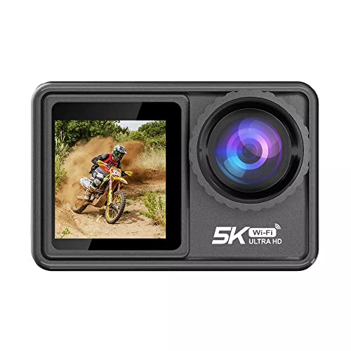 BLACKPOOL® 5K Touch Dual Screen WiFi Sport Action Camera Video Waterproof Outdoor Camera with EIS Stabilisation,170 Degree Wide Angle & Remote