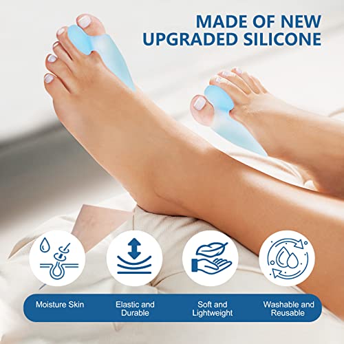 Sumifun 12 Packs Clear Gel Bunion Cushion Protector, Bunion Pads And Cushions, Relieve Foot Pain From Friction, Rubbing And Pressure, Realign Big Toe, Gel Bunion Corrector For Men Or Women (Blue) #TOP2