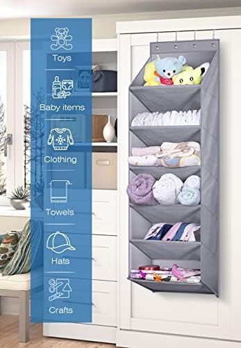 MISSLO Door Shoe Rack With Deep Pockets Over the Door Shoe Storage Organiser for Narrow Closet and Dorm Holds 12 Pairs Shoe Hanger Organizer, Grey