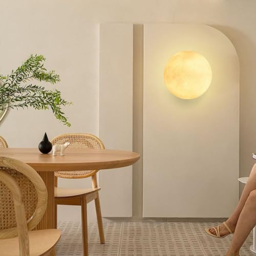 lampy ścienne do sypialni ściemniane LED księżyc przewodowe 3D drukowane okrągłe matowe światło kulowe do sypialni przy łóżku restauracji i salonu