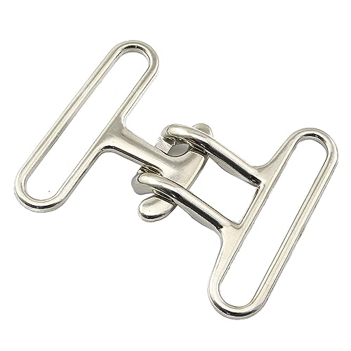 JCBIZ 2PCS Silver 4.0cm Interlocking Metal Belt Buckle Clasp Accessories for DIY Waist Hand Sewing Dress Making