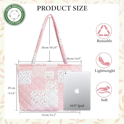Image of Sunwel Fashion Top Zipper Floral Quilted Bag Small Tote Bag for Women