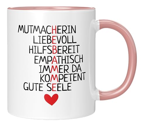 TassenTicker - Hebamme Synonyme - Kaffeetasse - Geschenk für Hebammen - Tasse mit Spruch - Abschiedsgeschenk - Dankeschön - Geschenkidee- Rosa