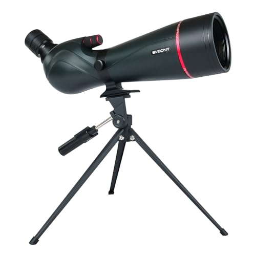 SVBONY SV406 20-60x80 Spotting Scope with Tripod, HD Optical System with BAK4 Prism, Waterproof & Fogproof, 1.25'' Removable Eyepiece, Spotting Scopes for Target Shooting, Bird Watching