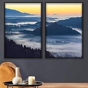 signwin 2 Piece Framed Canvas Wall Art Sunset...