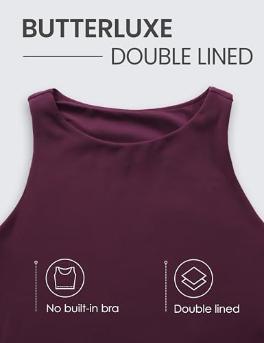 Image of CRZ YOGA Butterluxe Double Lined Crop Tank | Casual, Extremely Soft, Tight Fit, High Neck, Racerback, Sleeveless Tops for Women