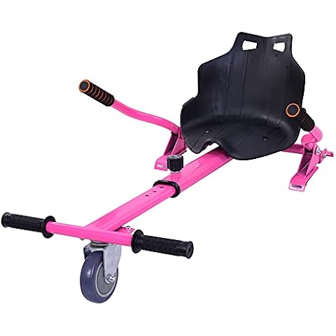Hover Go Karts Cart,Go Kart Adjustable Hover Kart Seat,hoverboard go kartSuitable for 6.5", 8" And 10"Inches For Adults Kids Chrimas Gift (pink) Cover