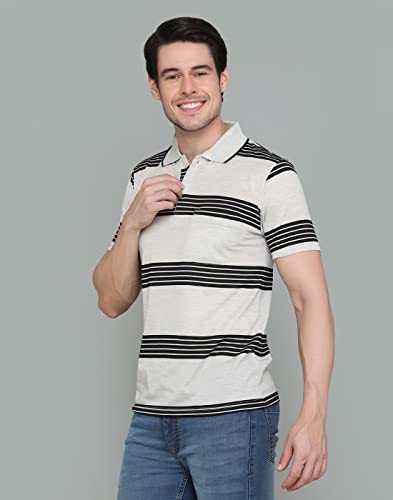 Image of INKKR Striped Men's Polo Neck T-Shirt Combo