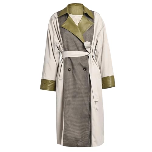 Trench en cuir doux femme coupe ajustée pour silhouette élancée