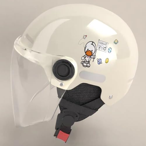 Offene Motorradhelme Für Kinder Im Alter Von 4–12 Jahren, DOT/ECE-Zertifizierte 3/4-Motorradhelme Mit Visieren Und Kinnriemen Mit Schnellverschluss, Geeignet Für Mopeds D,48-55cm