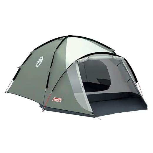 Coleman Rocksprings 4 Zelt, 4 Personen, 4 Mann Zelt, Igluzelt, Festivalzelt, Leichtes Kuppelzelt mit Vorzelt, Wasserdicht WS 2.000 mm