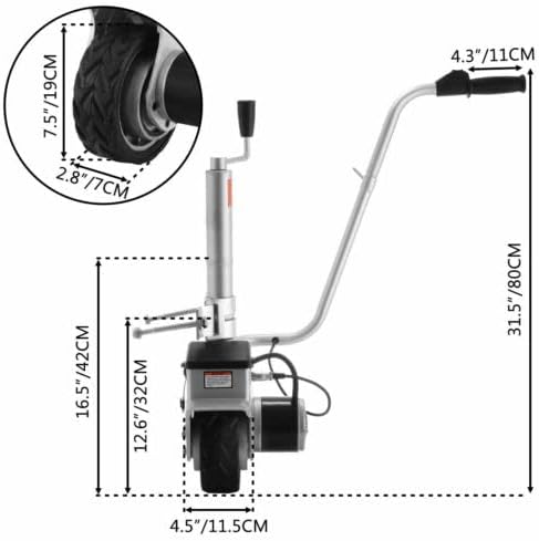 350W 12V Electric Motorised Jockey Wheel Minivan Mobile Electric Trailer Tool