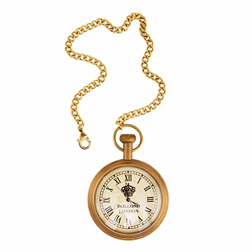 Reloj de bolsillo de latón Devyom con esfera clásica Dollond London 2