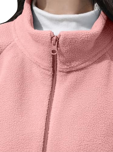 Girls Fleece Jacket Stand Collar Zip Up Fuzzy Coats Warm Fall Outerwear2