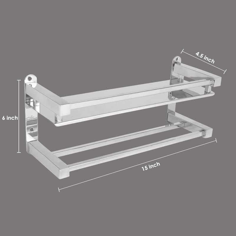 Image of 4006 Stainless Steel 304 Grade Dual Folding Towel Rack for Bathroom Towel Hanger /Rack