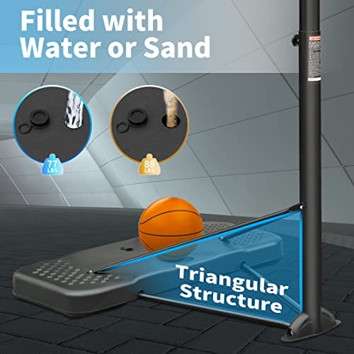 Rakon Height Adjustable Portable Basketball Hoop & Stand System, 43" Backboard #TOP4