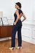 2 Piece Blazer Set for Women Dressy Fashion Backless Vest Tops Pant Suit Business Formal Office Work Outfits Navy Blue M