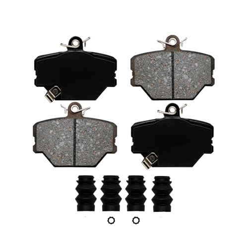 Image of Detroit Axle - Front Brake Pads for 2005-2016 Smart Fortwo Ceramic Brake Pads w /Hardware 2006 2007 2008 2009 2010 2011 2012 2013 2014 2015 Replacement