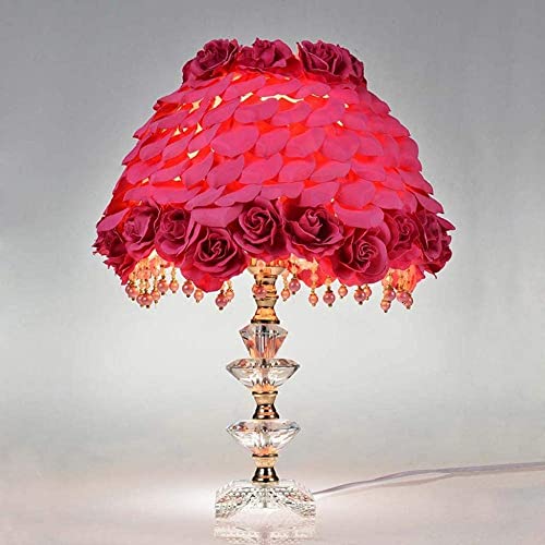 Lampe de bureau décorative cristal rouge style européen pour table