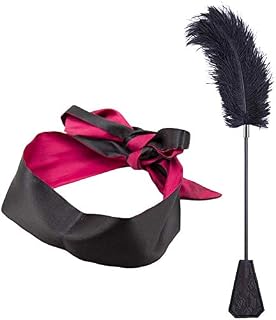 Feather Tickling Toys with Satin Blindfold Sleep Mask, Sport Whip,Feather Tickler