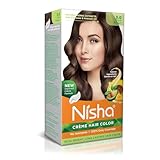Nisha Creme Hair Color, Permanent Hair Colour Dark Brown, Silky & Shiny 100% Grey Coverage Rich Bright Long Lasting Hair Colouring For Ultra Soft Deep Shine Hair Dye (Pack of 1)