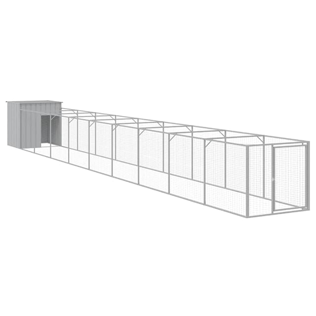 vidaXL Caseta Perro Corral Acero galvanizado Gris Claro 110x1017x110cm