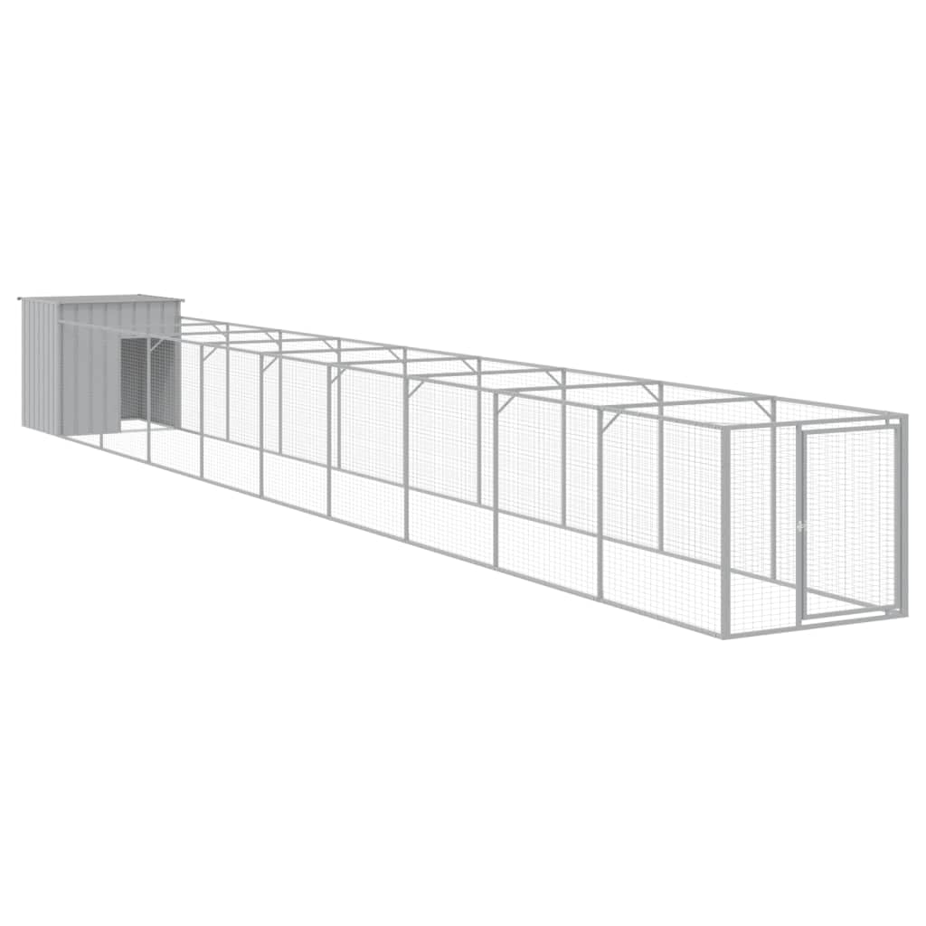 Caseta perro corral acero galvanizado gris claro 110x1017x110cm para patio